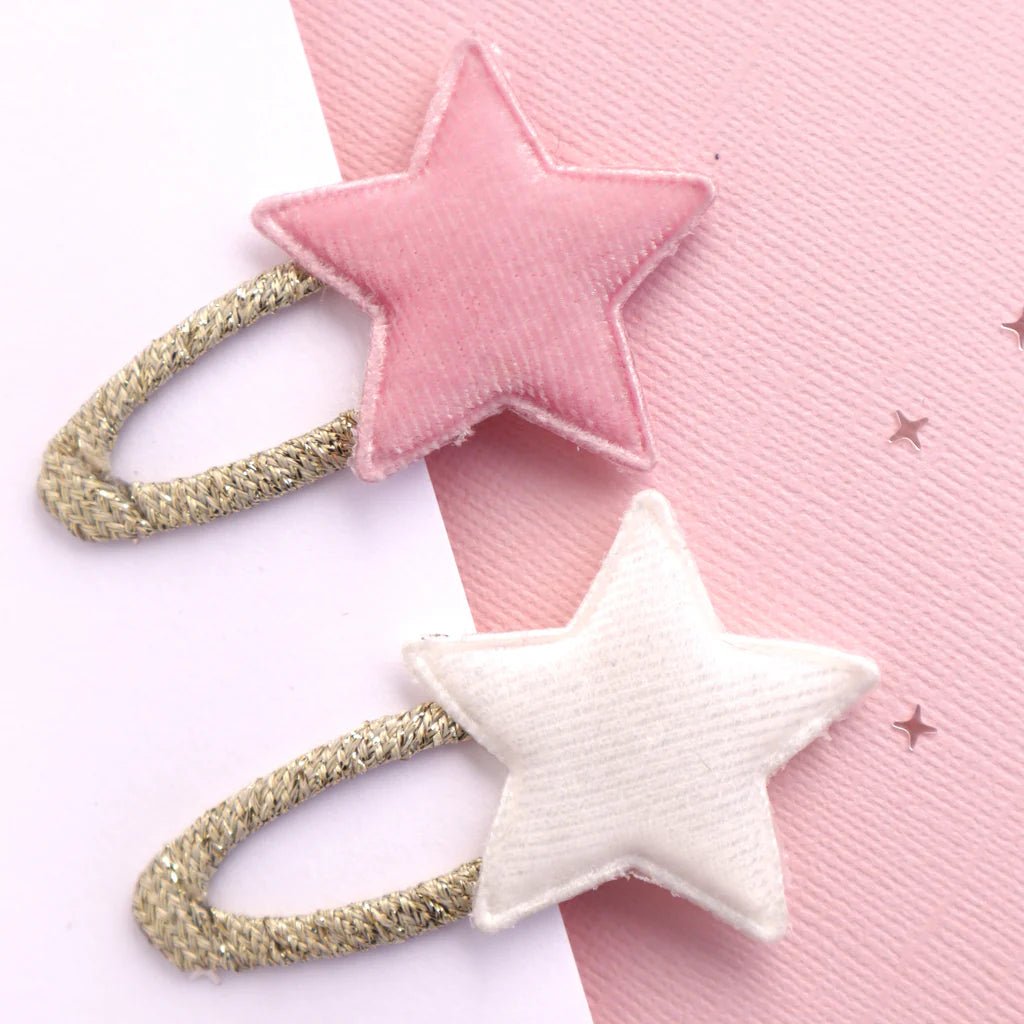 Pink & White Velvet Star Hair Clips by Lauren Hinkley Australia | The ...