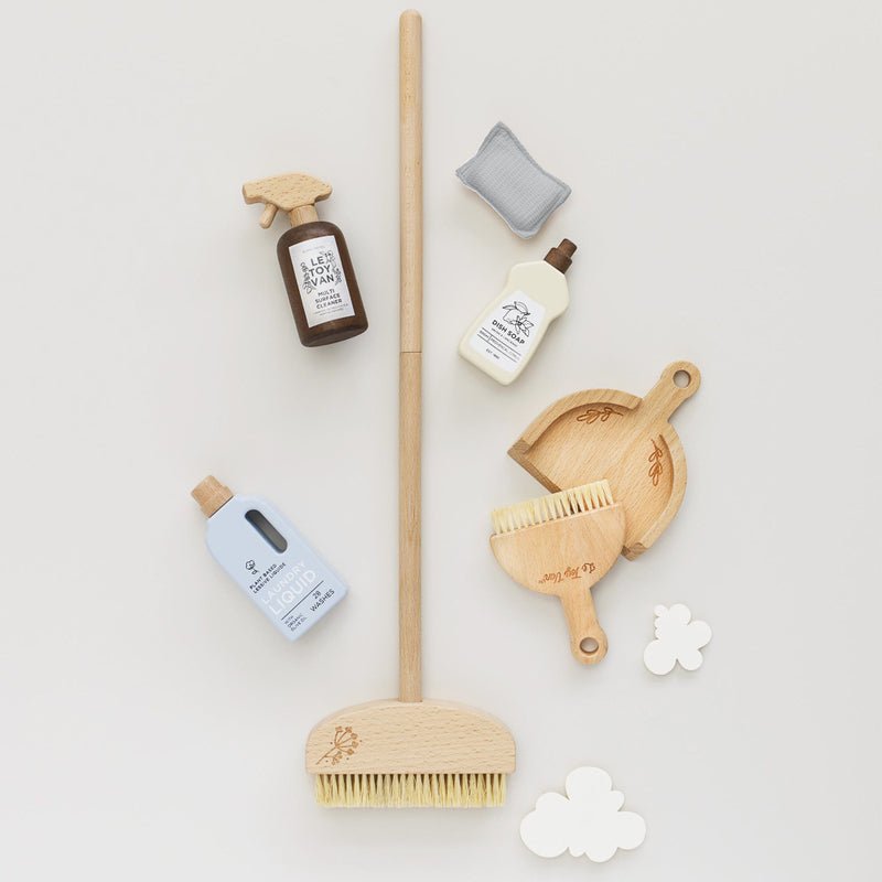 LE TOY VAN | ECO - FRIENDLY CLEANING SET & WOODEN TEA SET AND TRAY BUNDLE by LE TOY VAN - The Playful Collective