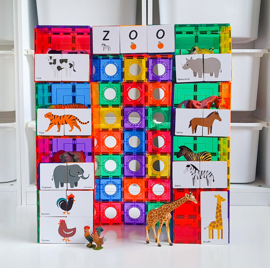 LEARN & GROW | MAGNETIC TILE TOPPER - DUO ANIMAL PUZZLE PACK (40 PIECE) *PRE-ORDER* by LEARN & GROW TOYS - The Playful Collective