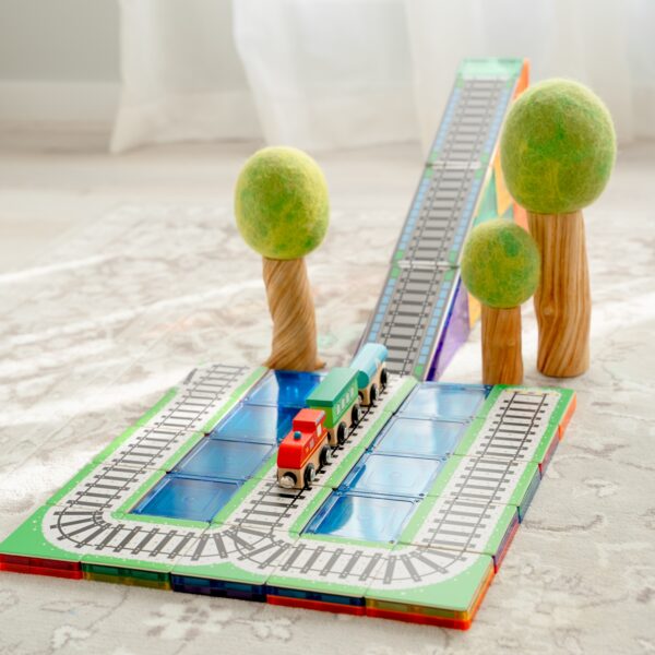 LEARN & GROW | MAGNETIC TILE TOPPER - TRAIN PACK (36 PIECE) by LEARN & GROW TOYS - The Playful Collective