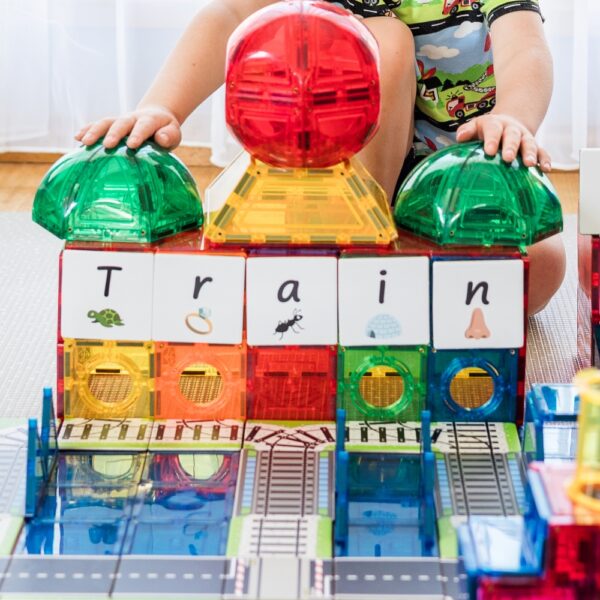 LEARN & GROW | MAGNETIC TILE TOPPER - TRAIN PACK (36 PIECE) by LEARN & GROW TOYS - The Playful Collective