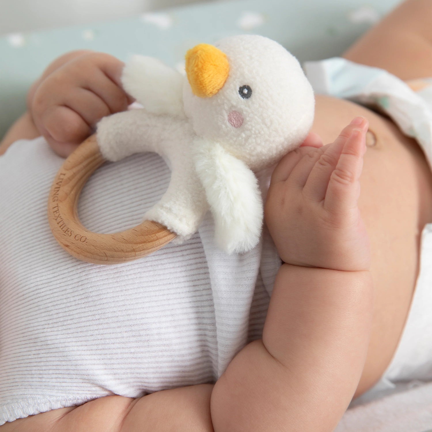 LIVING TEXTILES | RING RATTLE & DUMMY CHAIN GIFT SET - GOOSEY GOOSEY by LIVING TEXTILES - The Playful Collective