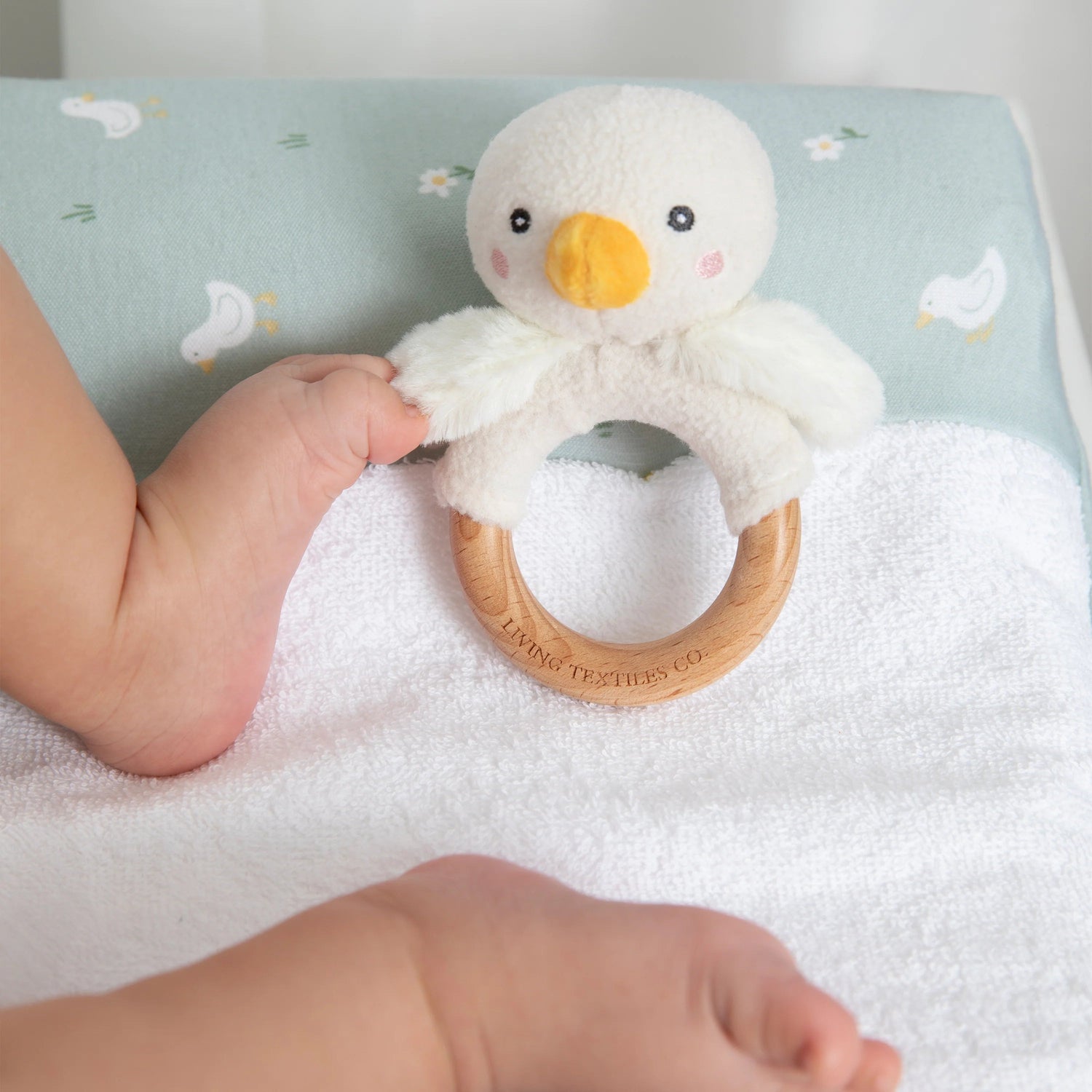 LIVING TEXTILES | RING RATTLE & DUMMY CHAIN GIFT SET - GOOSEY GOOSEY by LIVING TEXTILES - The Playful Collective