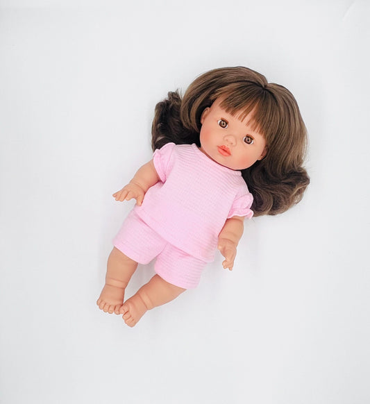 LLORENS DOLLS | MINI COLETTOS PINK WAFFLE KNIT DOLL OUTFIT by LLORENS DOLLS - The Playful Collective