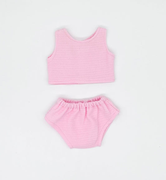 LLORENS DOLLS | MINI COLETTOS PINK WAFFLE KNIT DOLL UNDERWEAR SET by LLORENS DOLLS - The Playful Collective