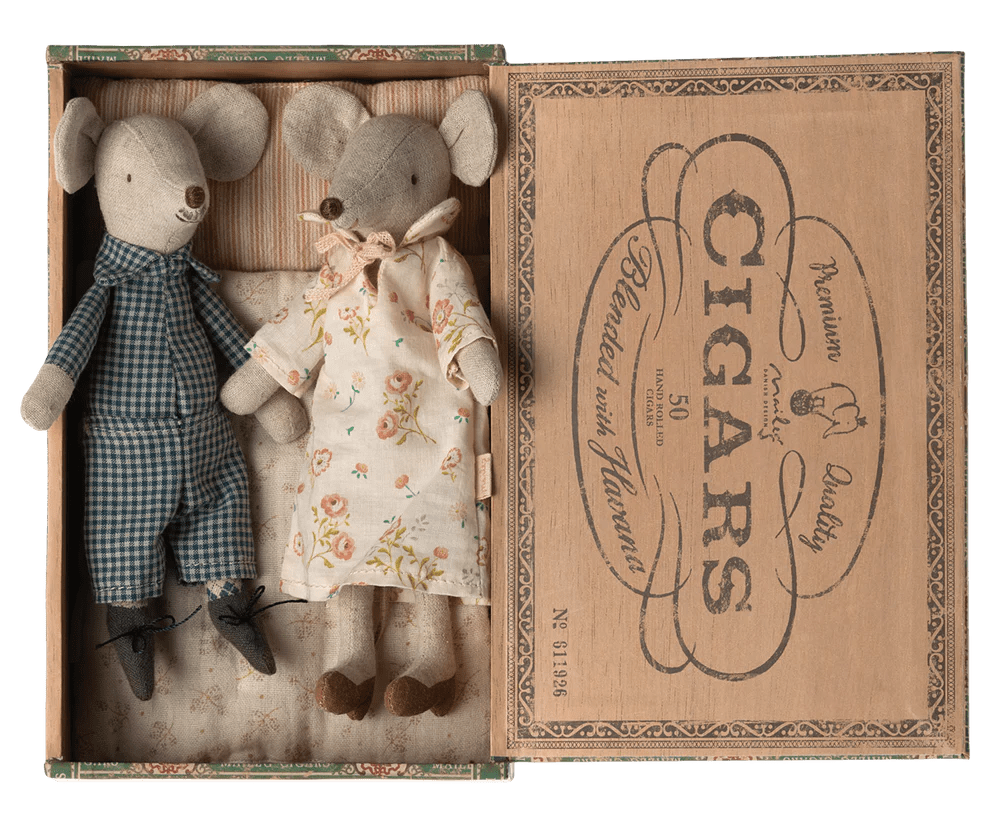 MAILEG | GRANDMA AND GRANDPA MICE IN CIGARBOX by MAILEG - The Playful Collective