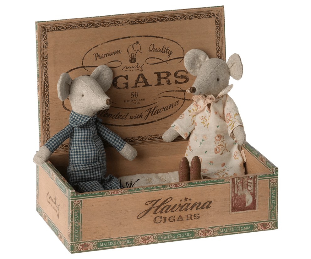 MAILEG | GRANDMA AND GRANDPA MICE IN CIGARBOX by MAILEG - The Playful Collective