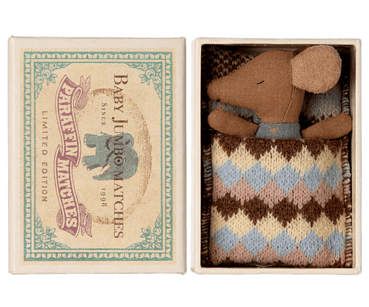 MAILEG | SLEEPY WAKEY BABY MOUSE IN MATCHBOX - BLUE by MAILEG - The Playful Collective