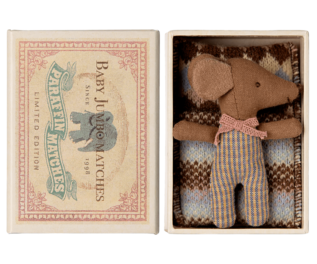 MAILEG | SLEEPY WAKEY BABY MOUSE IN MATCHBOX - ROSE by MAILEG - The Playful Collective