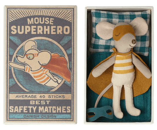 MAILEG | SUPER HERO LITTLE BROTHER MOUSE IN MATCHBOX by MAILEG - The Playful Collective