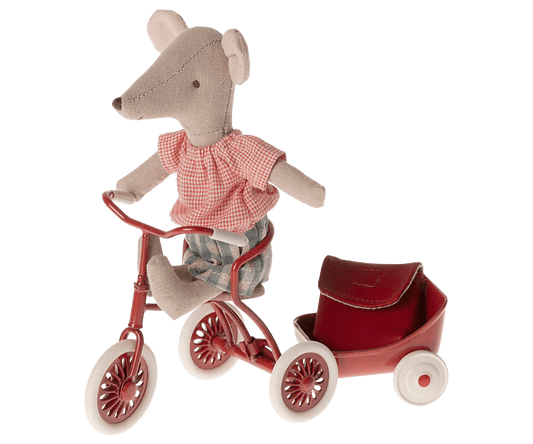 MAILEG | TRICYCLE MOUSE BIG SISTER WITH BAG by MAILEG - The Playful Collective