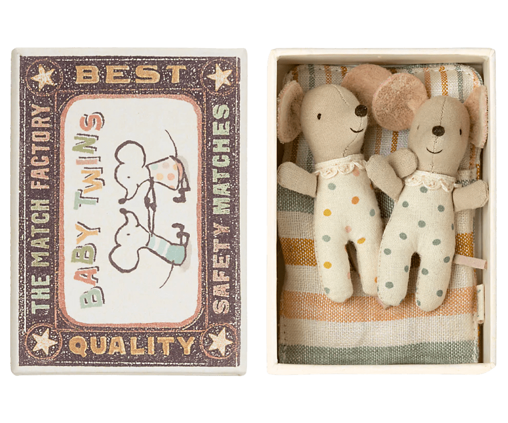 MAILEG | TWIN BABY MICE IN MATCHBOX by MAILEG - The Playful Collective