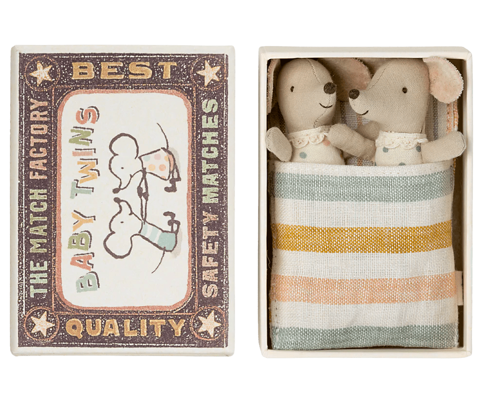 MAILEG | TWIN BABY MICE IN MATCHBOX by MAILEG - The Playful Collective