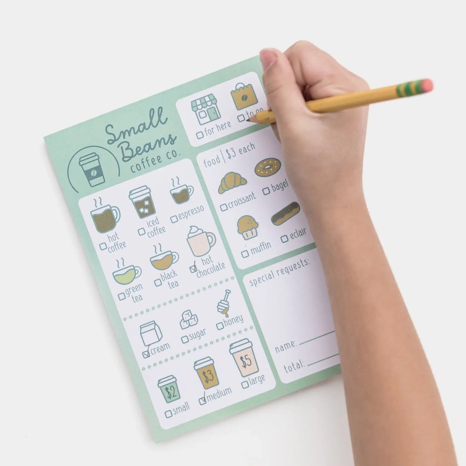 OH, LITTLE WREN | COFFEE SHOP PRETEND PLAY NOTEPAD *PRE - ORDER* by OH, LITTLE WREN - The Playful Collective