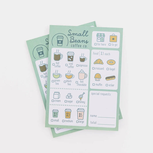 OH, LITTLE WREN | COFFEE SHOP PRETEND PLAY NOTEPAD *PRE - ORDER* by OH, LITTLE WREN - The Playful Collective