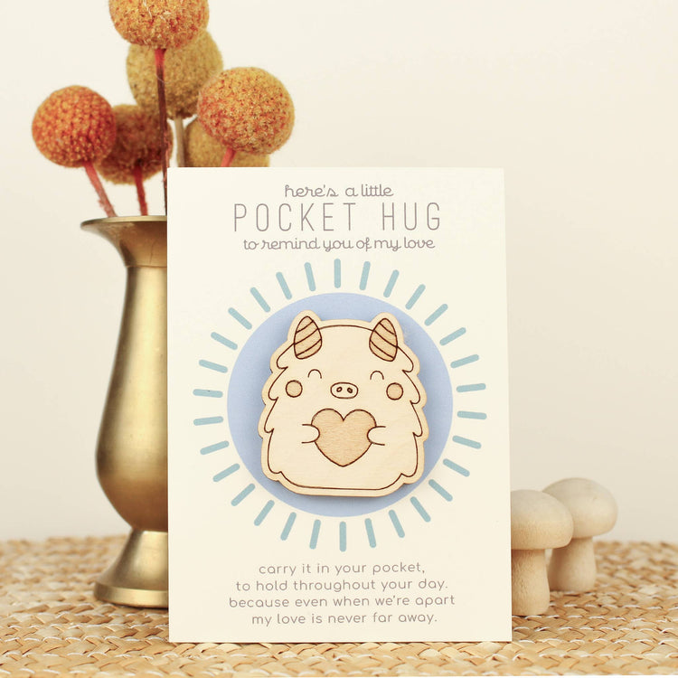 OH, LITTLE WREN | WOODEN POCKET HUG - MONSTER *PRE - ORDER* by OH, LITTLE WREN - The Playful Collective