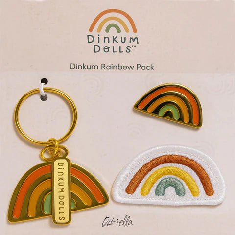 OLLI ELLA | DINKUM RAINBOW KEYCHAIN, PIN & BADGE SET *LIMITED EDITION* by OLLI ELLA - The Playful Collective