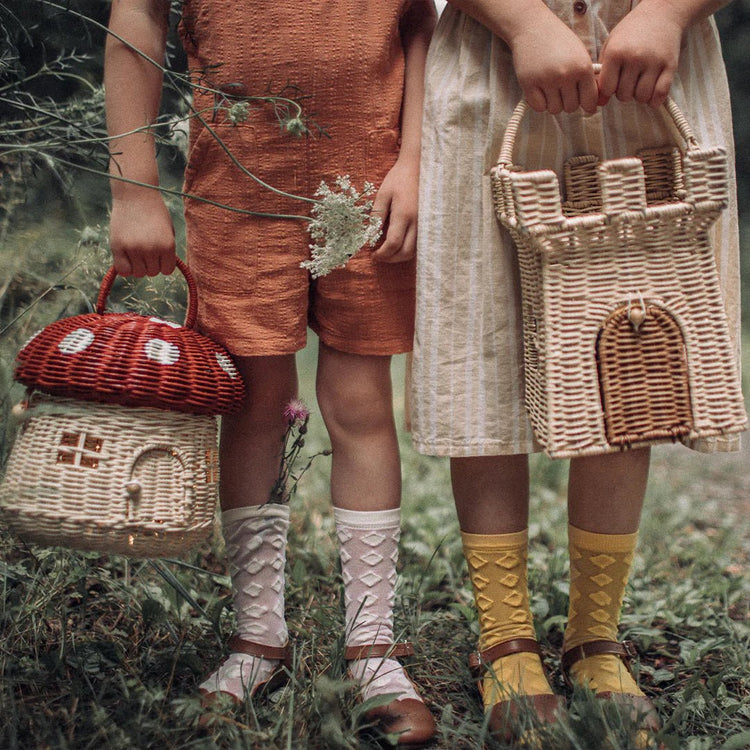 OLLI ELLA | RATTAN MUSHROOM BASKET - RED by OLLI ELLA - The Playful Collective