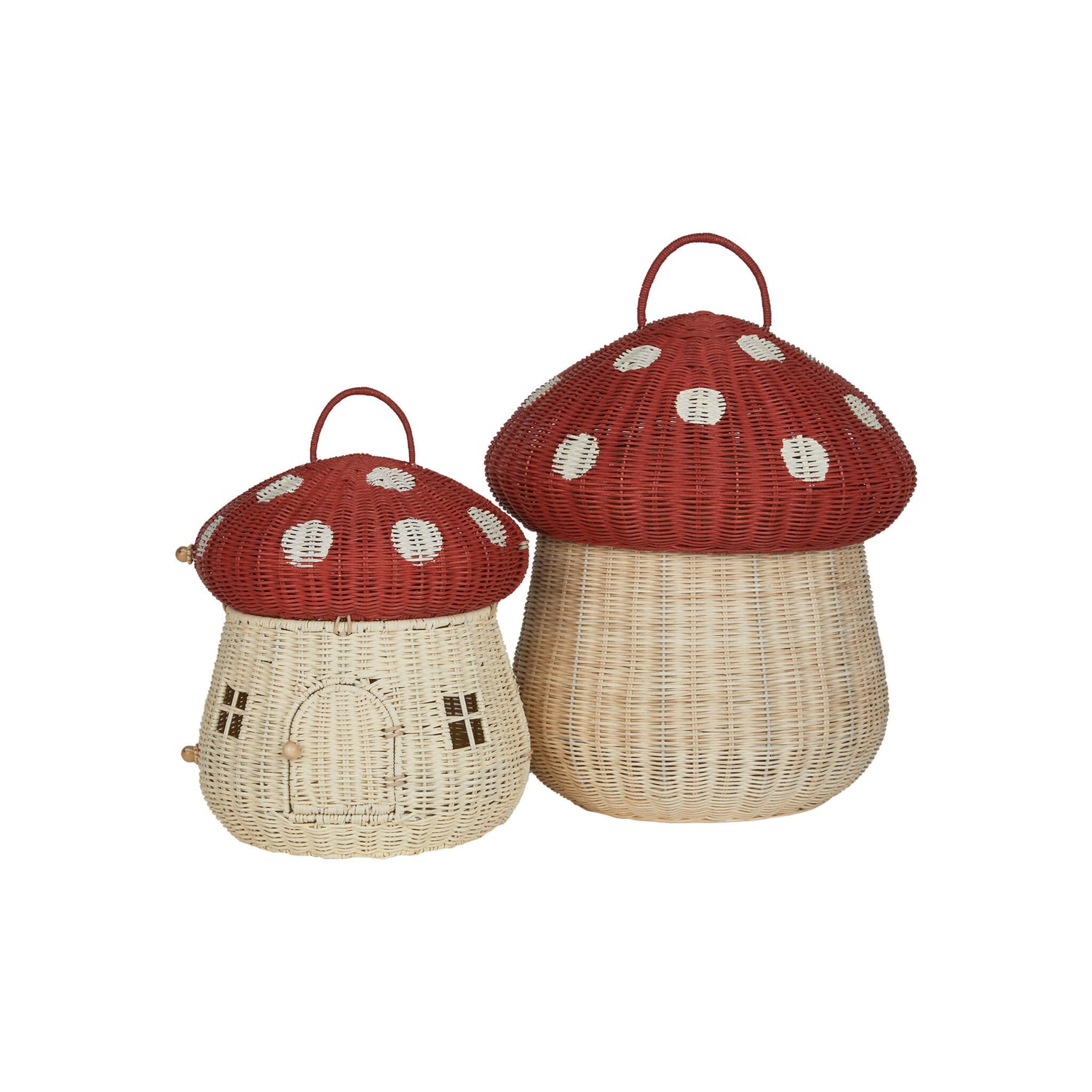 OLLI ELLA | RATTAN MUSHROOM DOLL HOUSE - RED *PRE - ORDER* by OLLI ELLA - The Playful Collective