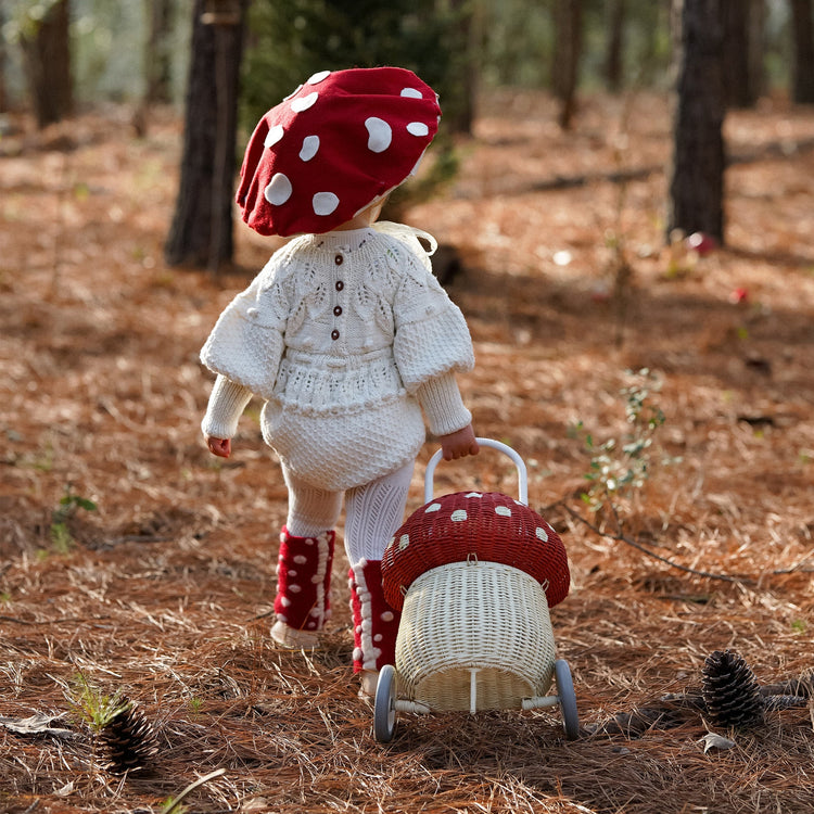 OLLI ELLA | RATTAN MUSHROOM LUGGY - RED by OLLI ELLA - The Playful Collective