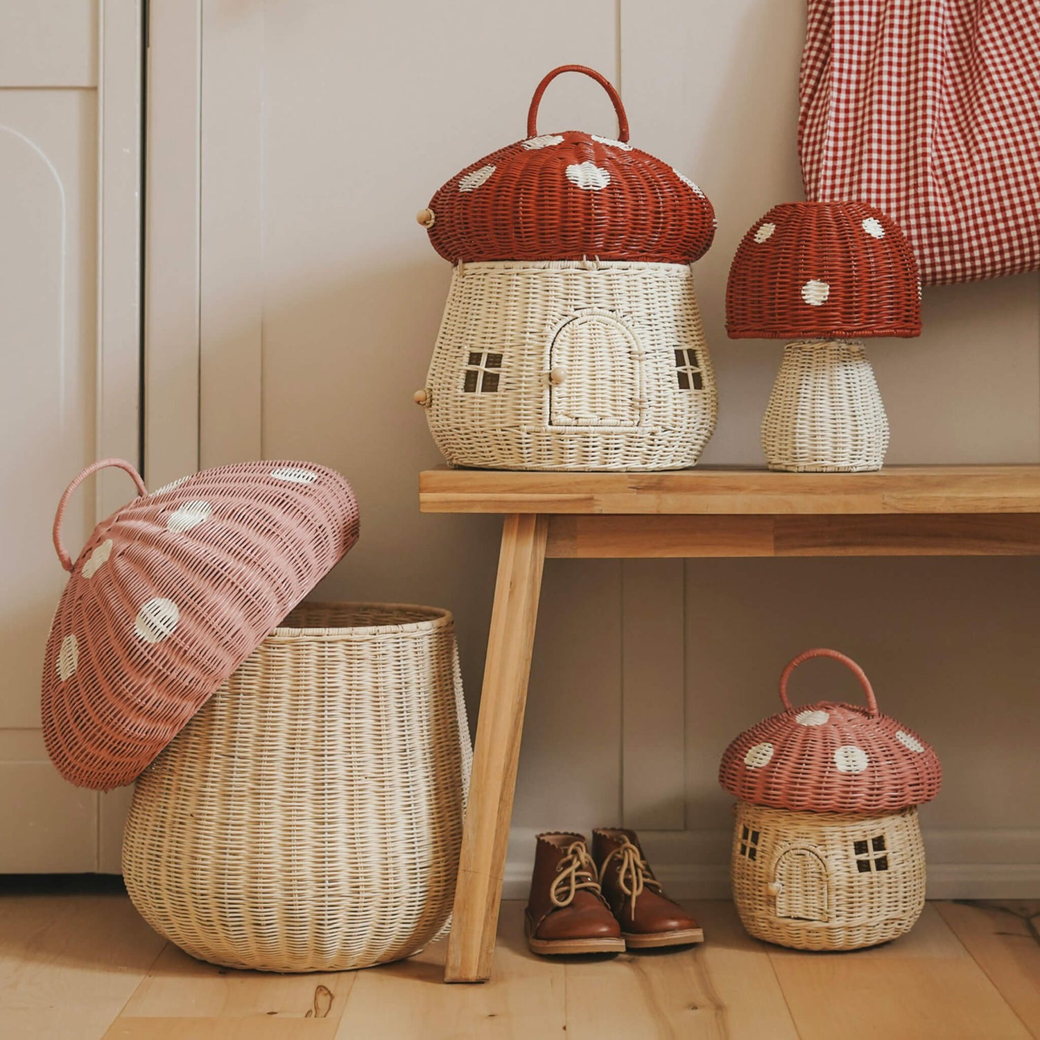 OLLI ELLA | RATTAN MUSHROOM STORAGE BASKET - MUSK *PRE - ORDER* by OLLI ELLA - The Playful Collective