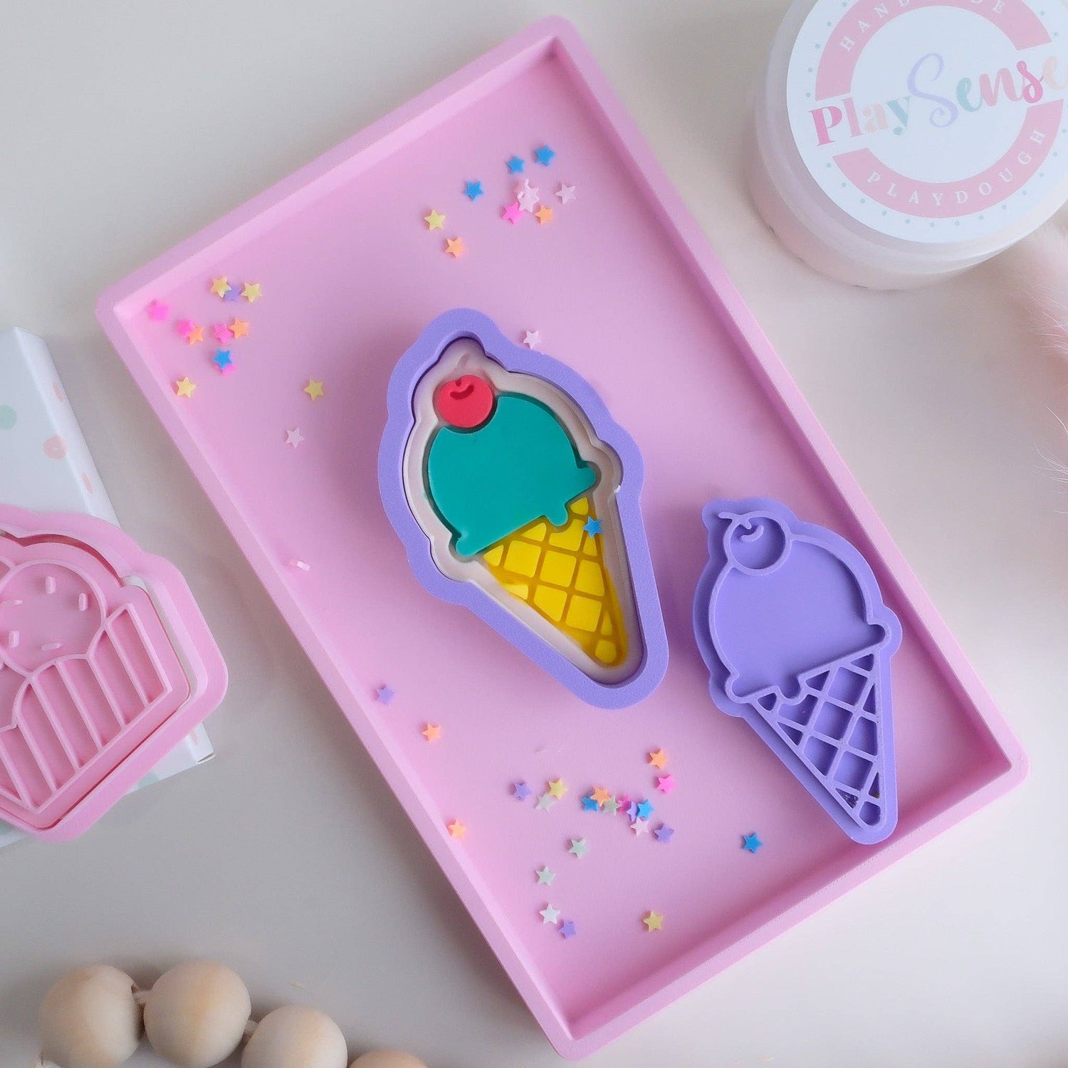 PLAY SENSE | ECO PLAYDOUGH STAMP - ICE CREAM TWO by PLAY SENSE - The Playful Collective