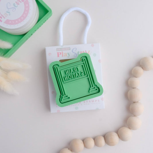 PLAY SENSE | ECO PLAYDOUGH STAMP - TRAIN STATION by PLAY SENSE - The Playful Collective