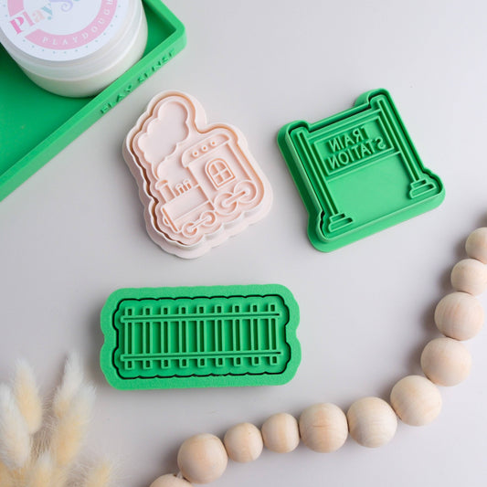 PLAY SENSE | ECO PLAYDOUGH STAMP - TRAIN STATION by PLAY SENSE - The Playful Collective