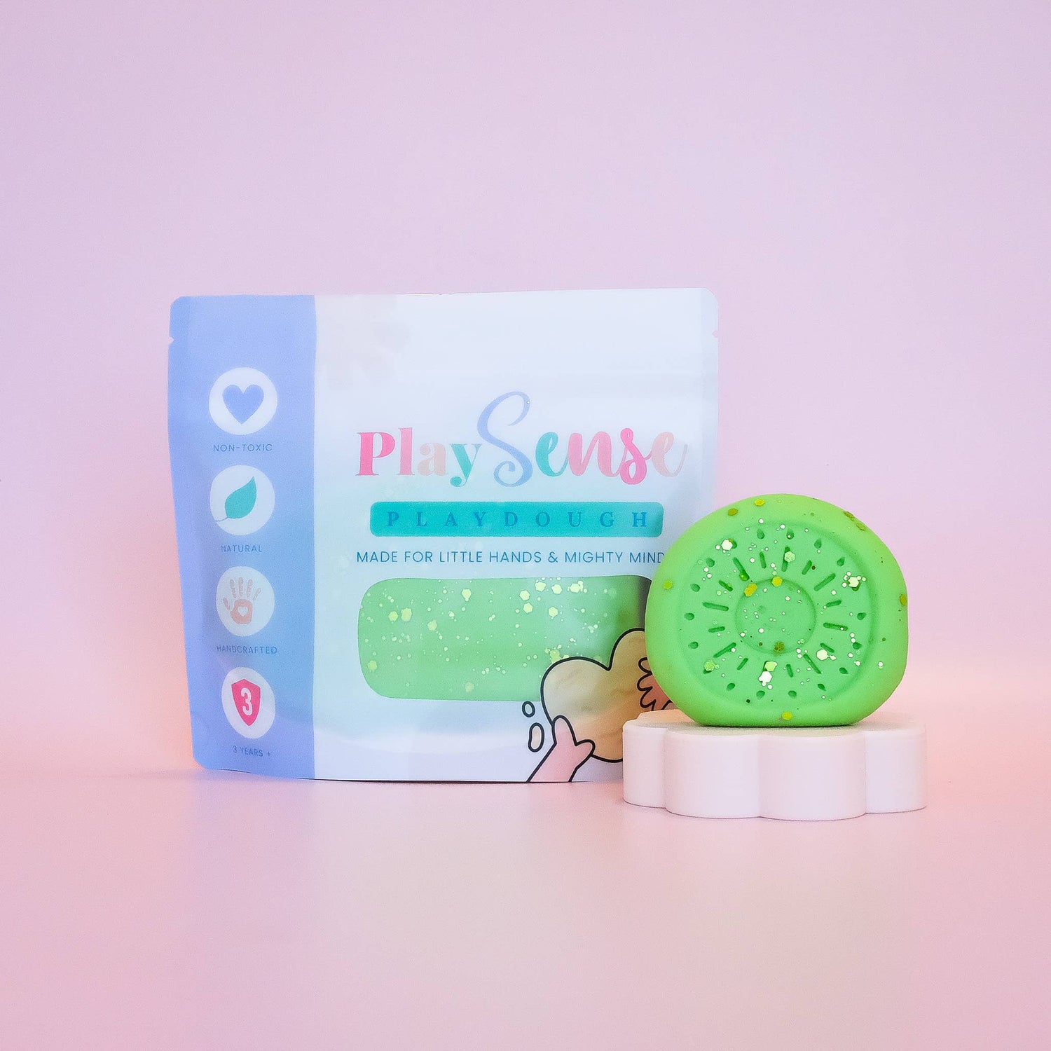 PLAY SENSE | PLAYDOUGH - GLITTER GREEN (FRESH CUCUMBER SCENTED) 200G PACK by PLAY SENSE - The Playful Collective