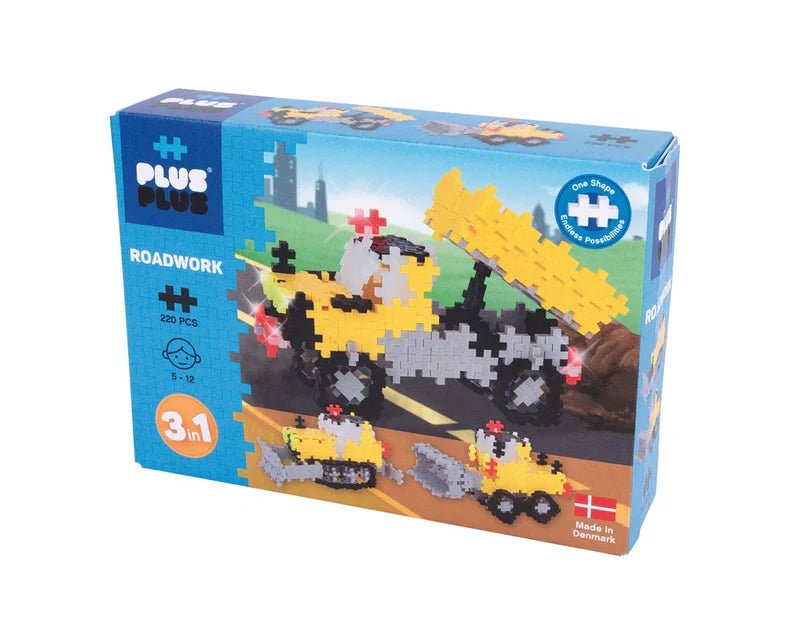 PLUS-PLUS | BASIC - 3 IN 1 - ROAD WORK 220PC *PRE-ORDER* by PLUS-PLUS - The Playful Collective