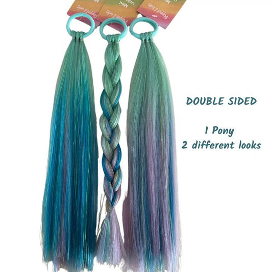 POPPET LOCKS | 12" MINI UNICORN PONYTAIL - DOUBLE SIDED BUBBLE SPLASH by POPPET LOCKS - The Playful Collective