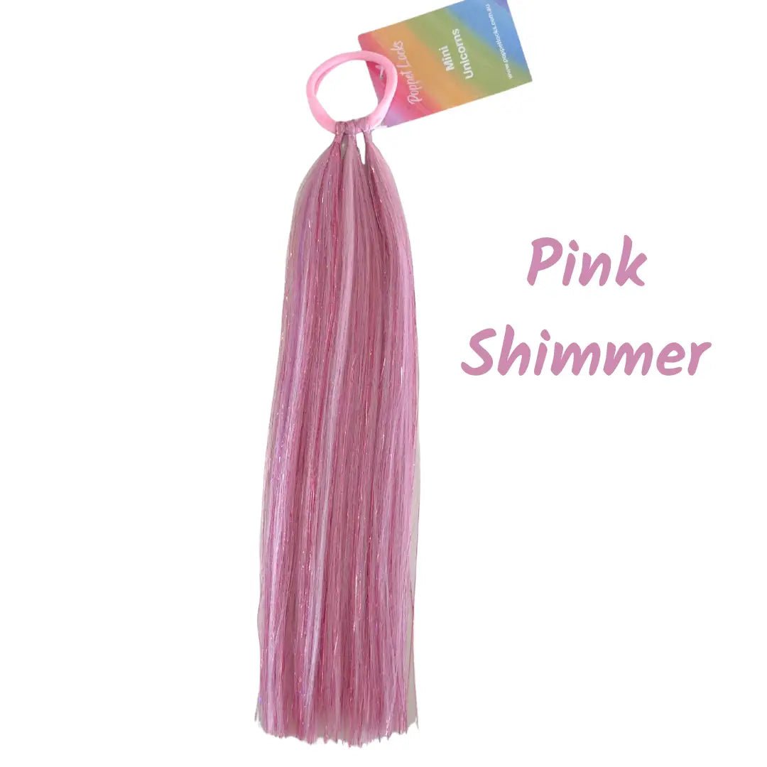 POPPET LOCKS | 12" MINI UNICORN PONYTAIL - PINK SHIMMER by POPPET LOCKS - The Playful Collective