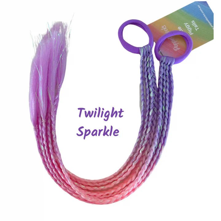 POPPET LOCKS | 16" LITTLE PIGGY TAILS (PLAITS) - TWILIGHT SPARKLE by POPPET LOCKS - The Playful Collective