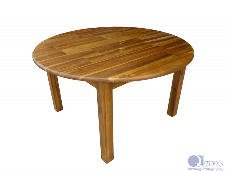 QTOYS | ACACIA (HARDWOOD) LARGE ROUND TABLE WITH 2 STANDARD CHAIRS by QTOYS - The Playful Collective