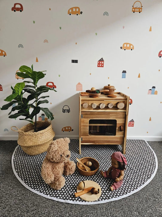 QTOYS | NATURAL WOODEN STOVE by QTOYS - The Playful Collective