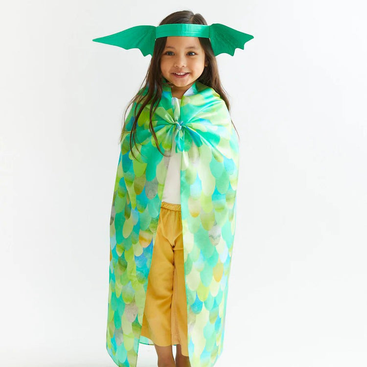 SARAH'S SILKS | DINOSAUR / DRAGON EARS HEADBAND & PLAYSILK SET - GREEN *PRE - ORDER* by SARAH'S SILKS - The Playful Collective