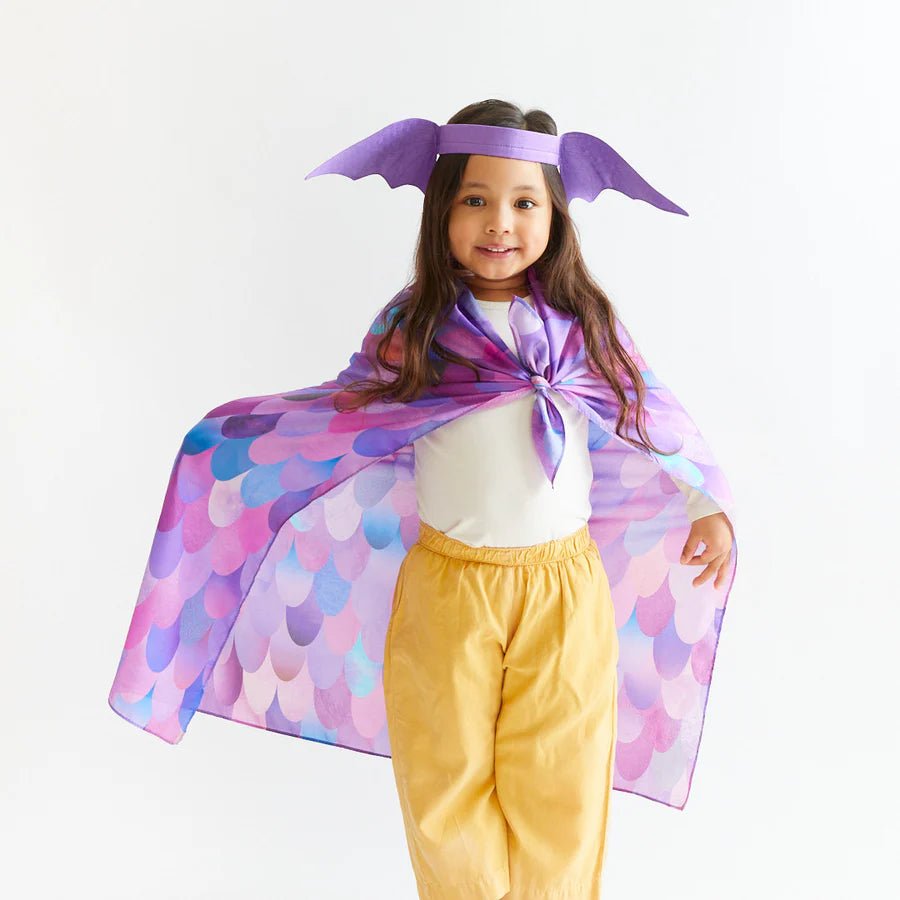 SARAH'S SILKS | DINOSAUR / DRAGON EARS HEADBAND & PLAYSILK SET - PURPLE *PRE - ORDER* by SARAH'S SILKS - The Playful Collective