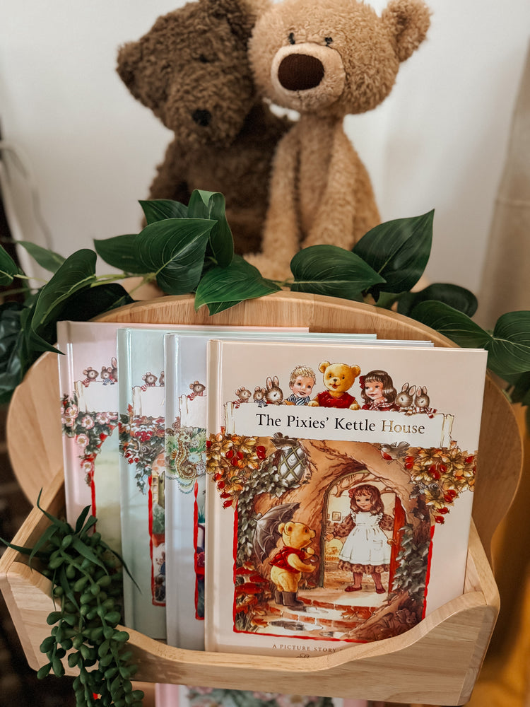 SHIRLEY BARBER | TEDDY’S FOREST FRIENDS - THE PIXIES’ KETTLE HOUSE by SHIRLEY BARBER - The Playful Collective