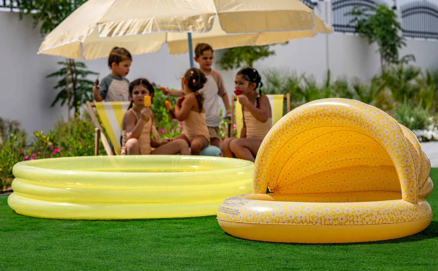 SWIM ESSENTIALS | INFLATABLE CHILDREN'S POOL WITH CANOPY - FLORISH YELLOW (100CM) by SWIM ESSENTIALS - The Playful Collective