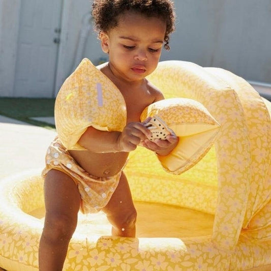SWIM ESSENTIALS | INFLATABLE CHILDREN'S POOL WITH CANOPY - FLORISH YELLOW (100CM) by SWIM ESSENTIALS - The Playful Collective