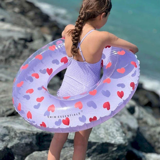 SWIM ESSENTIALS | SWIM RING - LILAC HEARTS (90CM) *PRE - ORDER* by SWIM ESSENTIALS - The Playful Collective