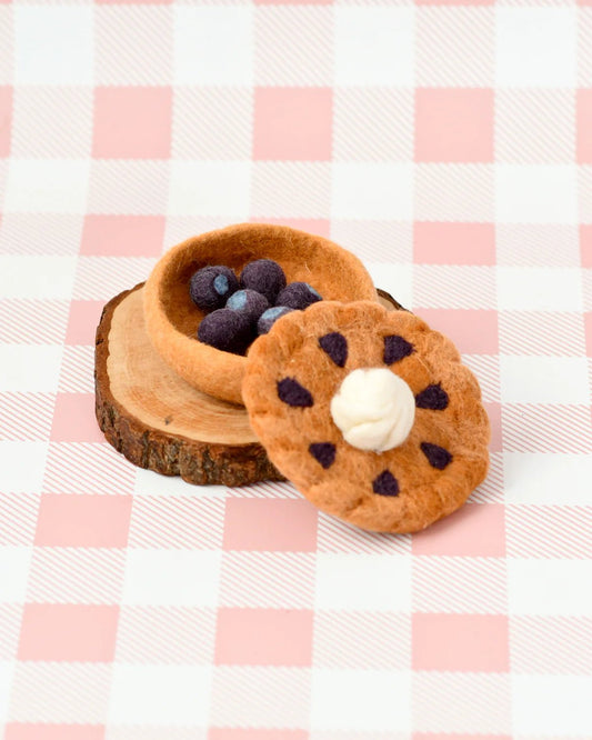 TARA TREASURES | FELT BLUEBERRY PIE PLAY FOOD SET by TARA TREASURES - The Playful Collective