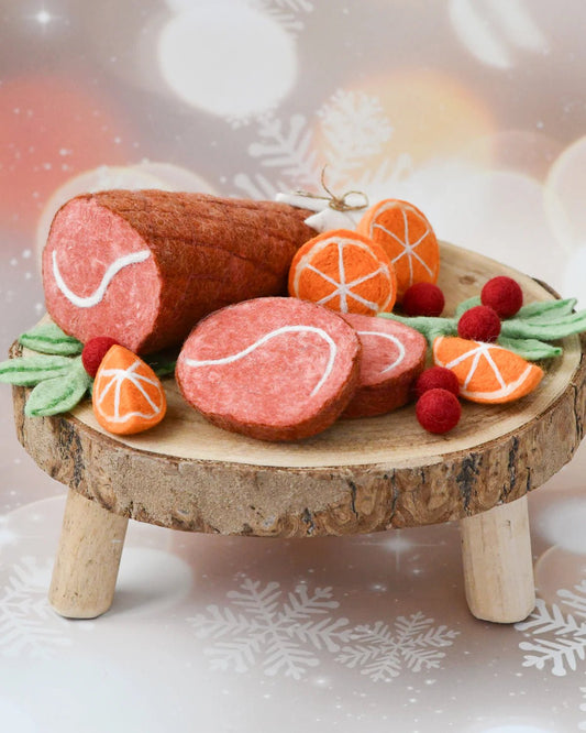 TARA TREASURES | FELT CHRISTMAS HAM FEAST PRETEND PLAY FOOD SET *PRE - ORDER* by TARA TREASURES - The Playful Collective