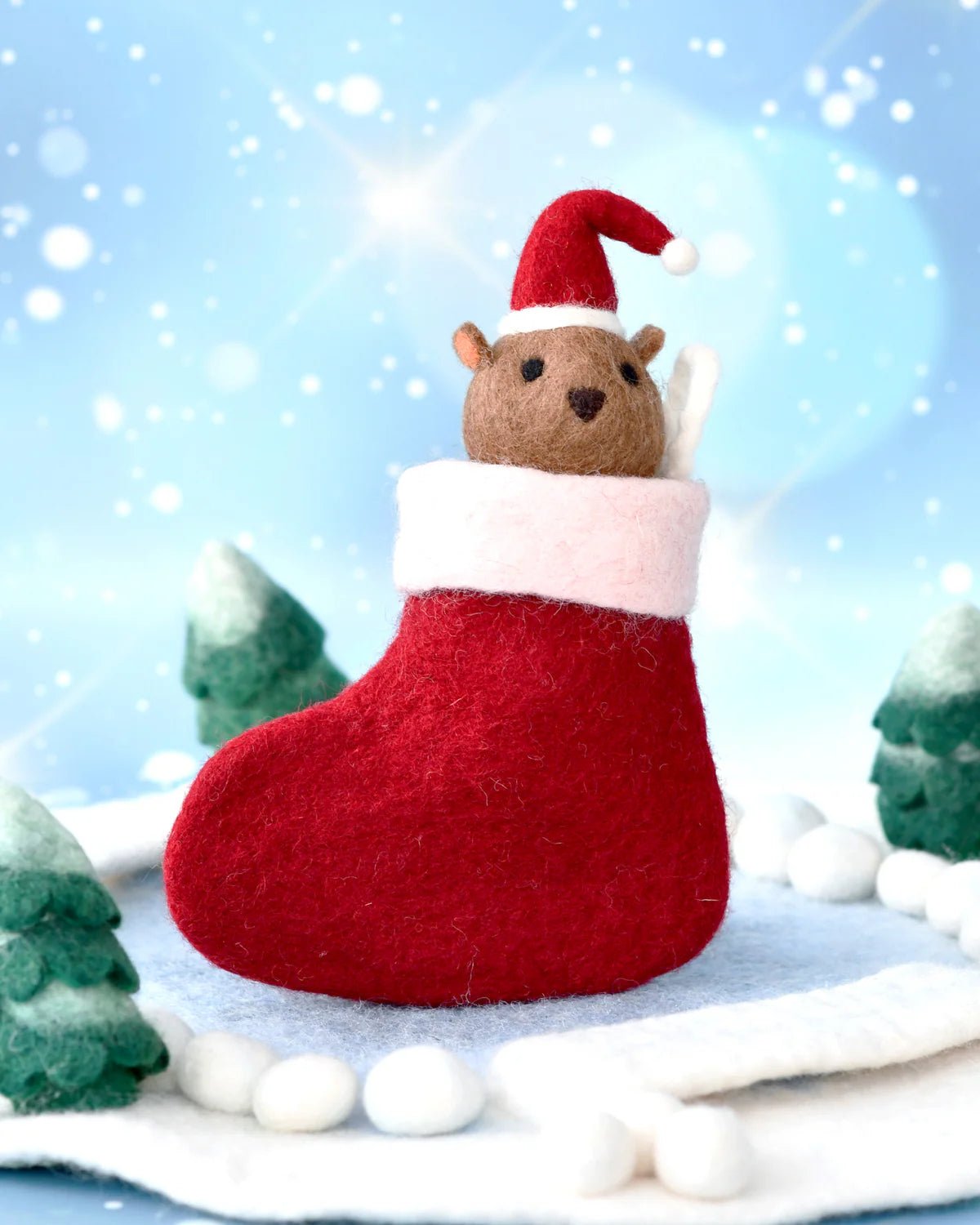 TARA TREASURES | FELT CHRISTMAS WOMBAT IN STOCKING TOY by TARA TREASURES - The Playful Collective