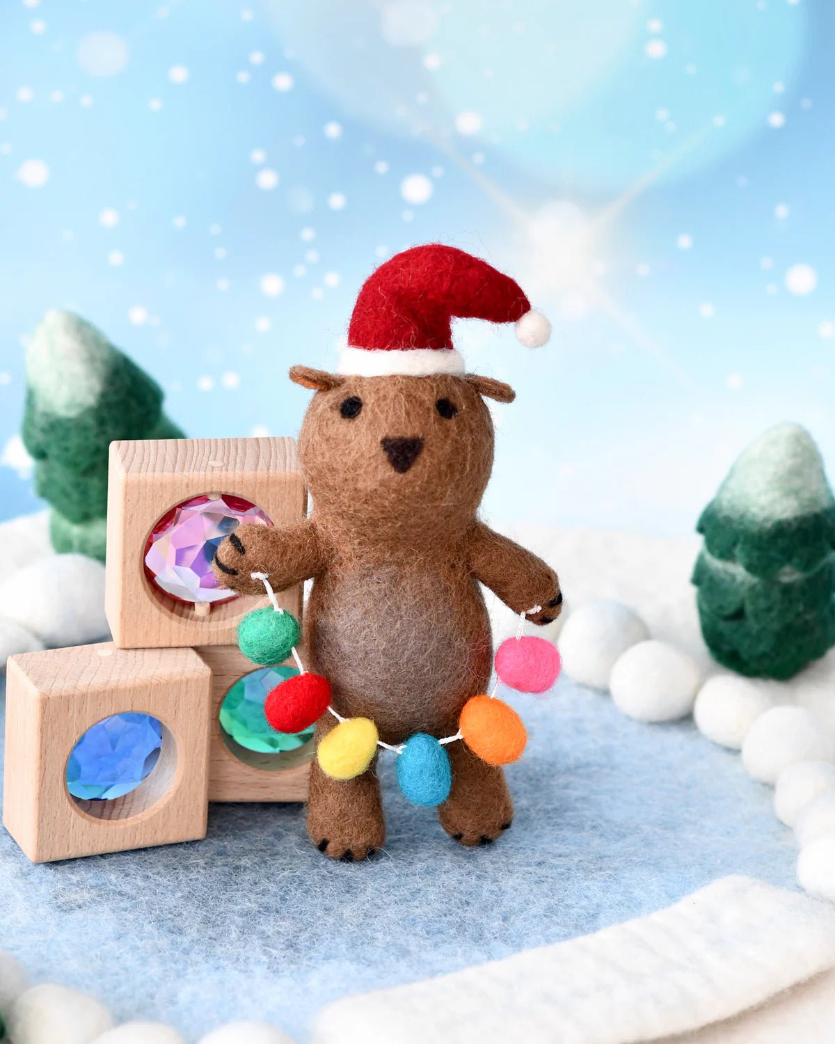 TARA TREASURES | FELT CHRISTMAS WOMBAT WITH FESTOON LIGHTS TOY by TARA TREASURES - The Playful Collective