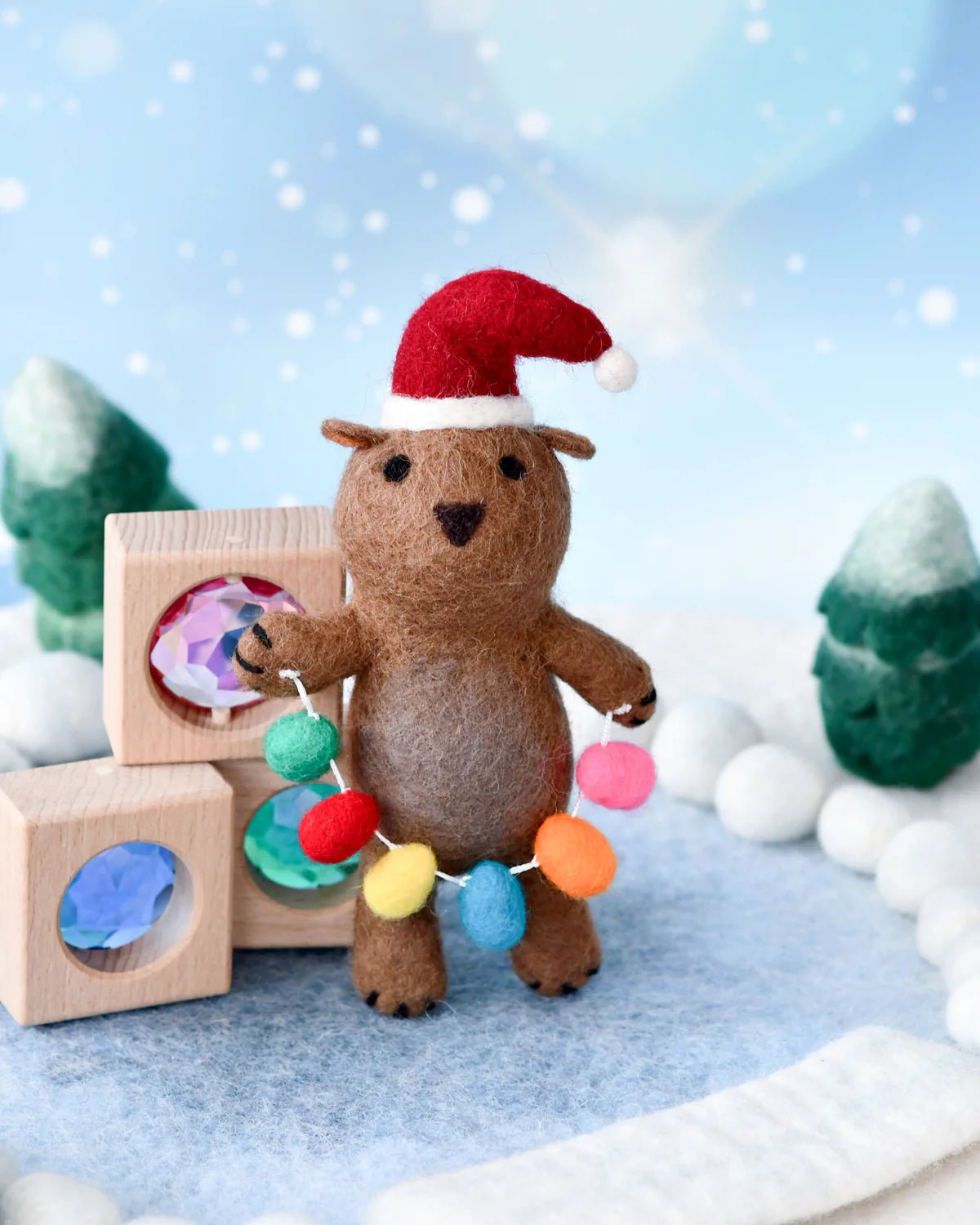 TARA TREASURES | FELT CHRISTMAS WOMBAT WITH FESTOON LIGHTS TOY by TARA TREASURES - The Playful Collective