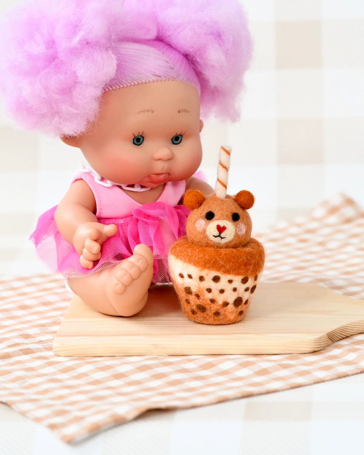 TARA TREASURES | FELT EASTER BEAR BOBA BUBBLE TEA DRINK by TARA TREASURES - The Playful Collective