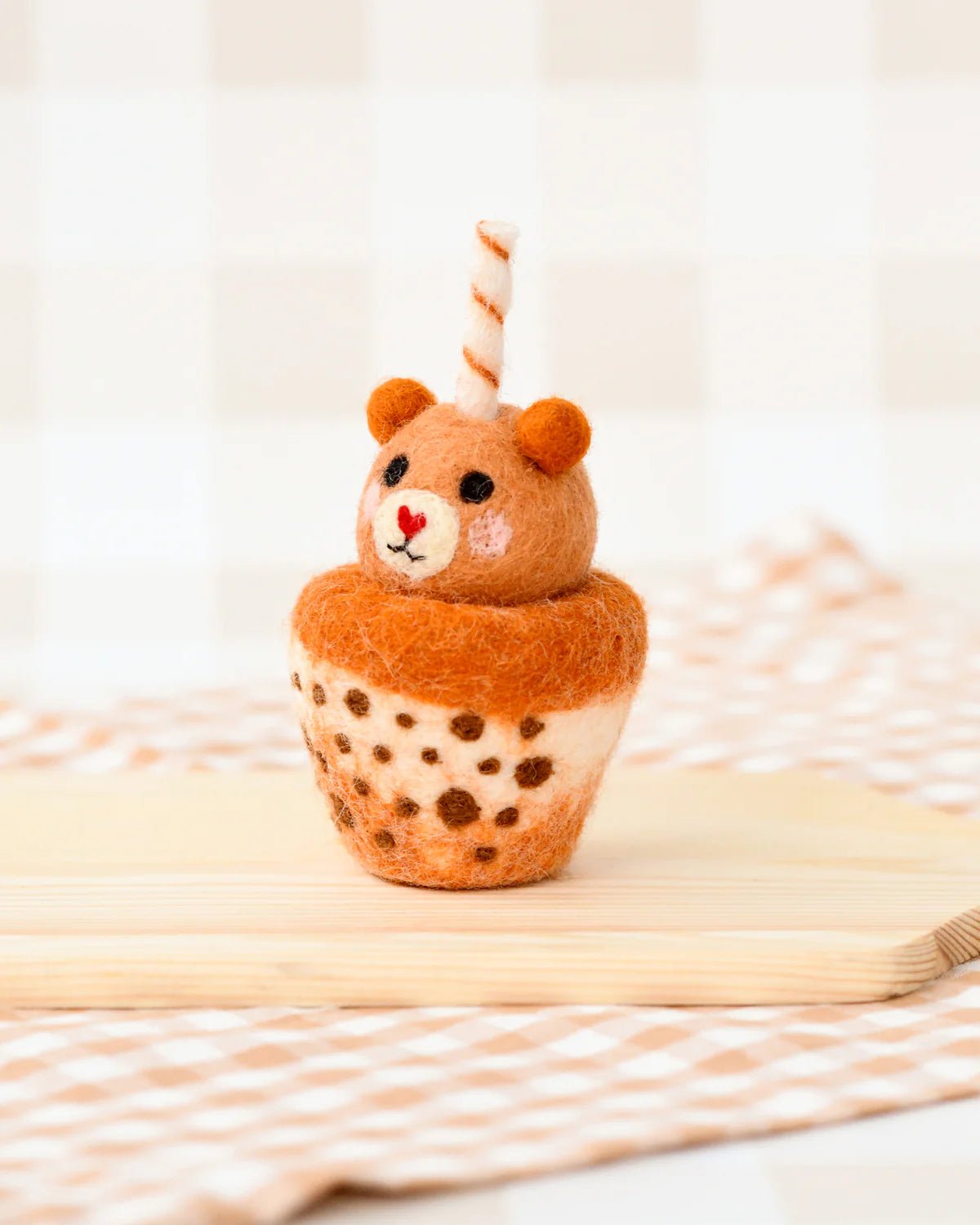 TARA TREASURES | FELT EASTER BEAR BOBA BUBBLE TEA DRINK by TARA TREASURES - The Playful Collective