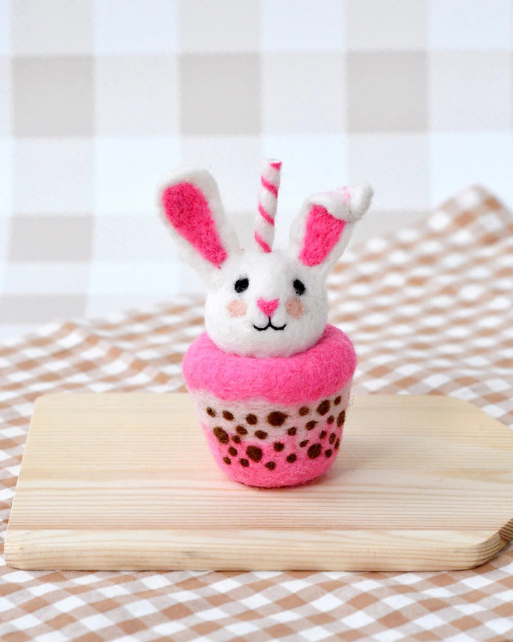 TARA TREASURES | FELT EASTER BUNNY BOBA BUBBLE TEA DRINK by TARA TREASURES - The Playful Collective