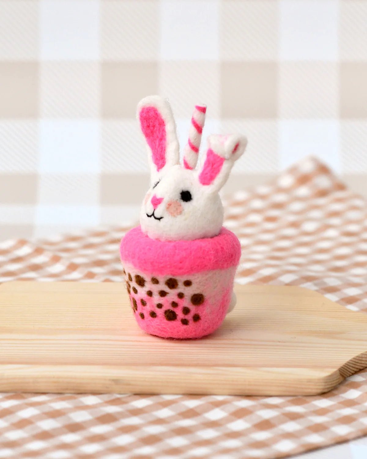 TARA TREASURES | FELT EASTER BUNNY BOBA BUBBLE TEA DRINK by TARA TREASURES - The Playful Collective